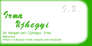 irma ujhegyi business card